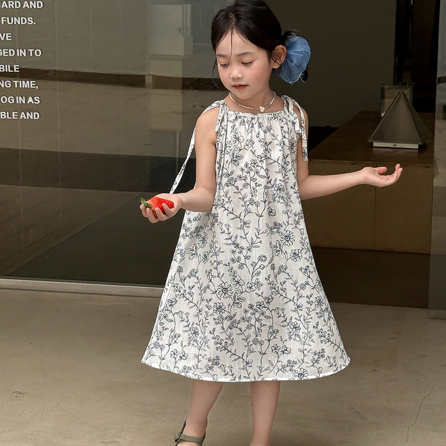 【100-150】ボタニカル柄キャミソールワンピース