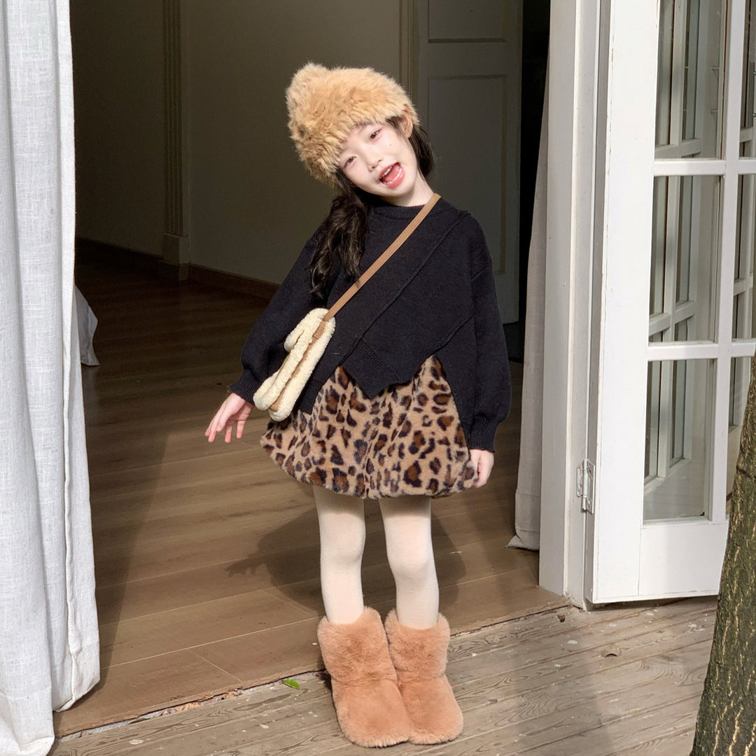 【90-140】レオパード柄ミニスカート