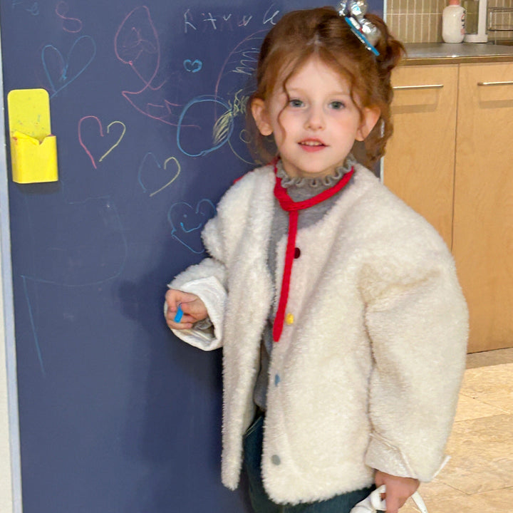 【90-140】ボタンデザインボアショートコート