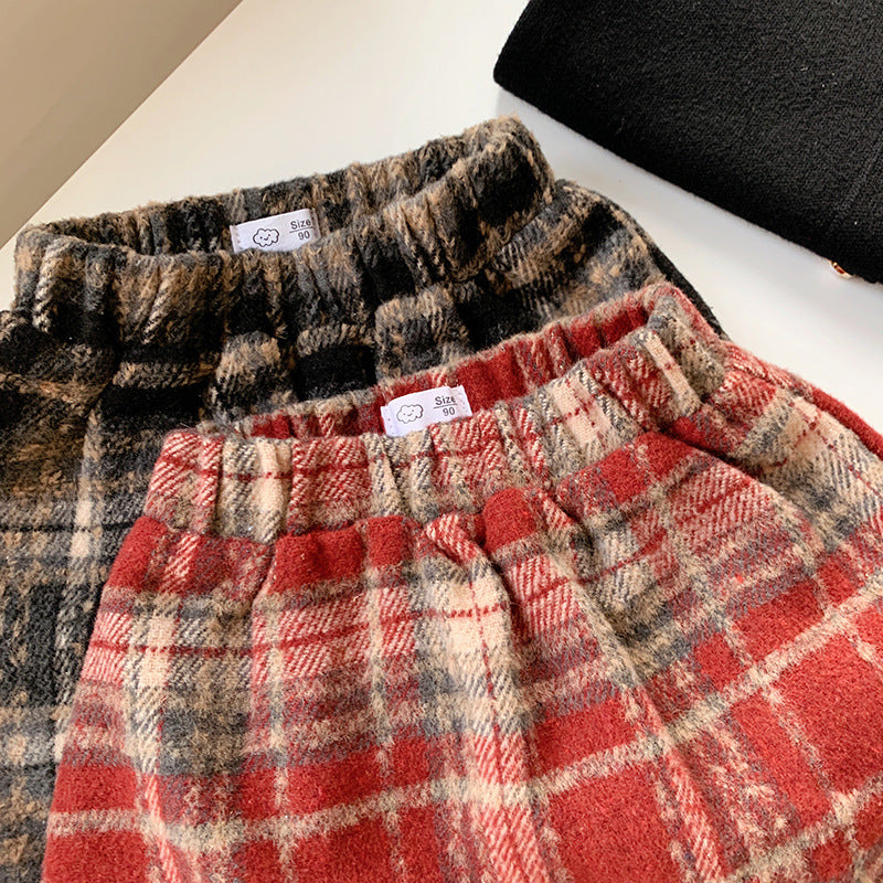 【90-150】チェック柄ミニスカート