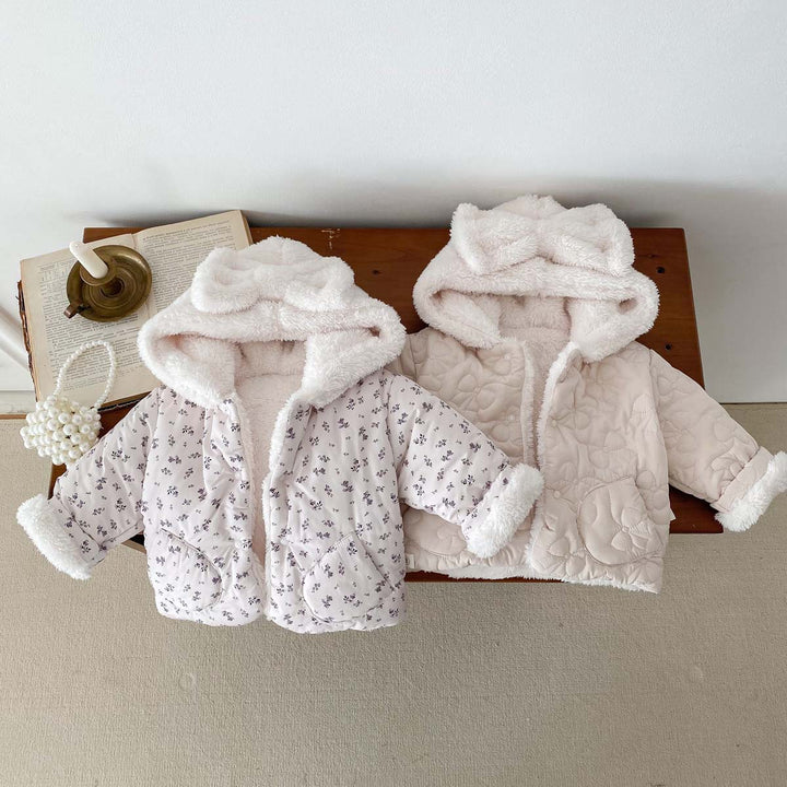 【73-100】リボンフード付きあったかジャケット