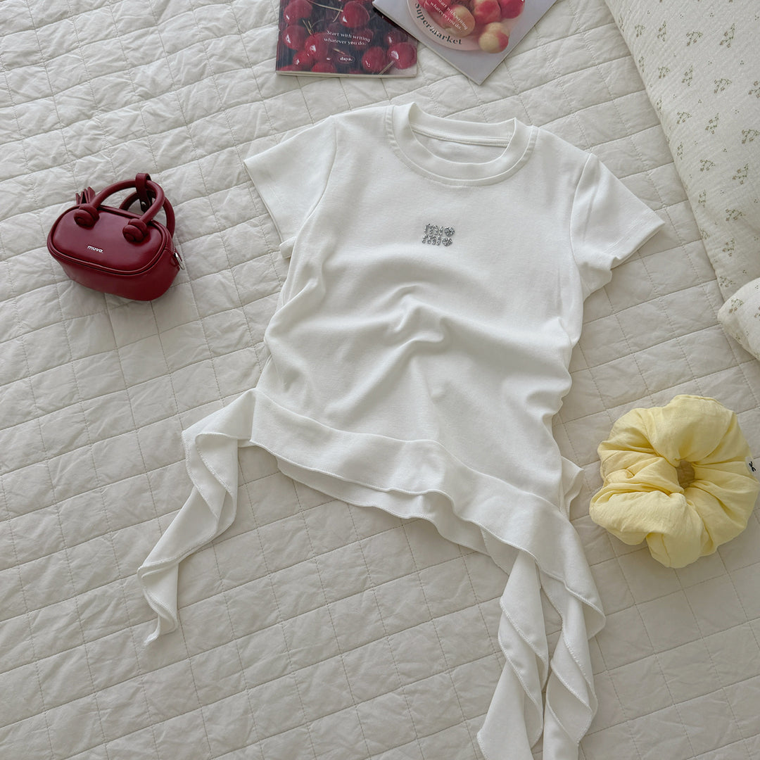 【90-150】サイドフリルTシャツ