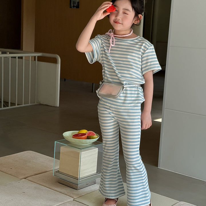 【90-140】ボーダー柄セットアップ