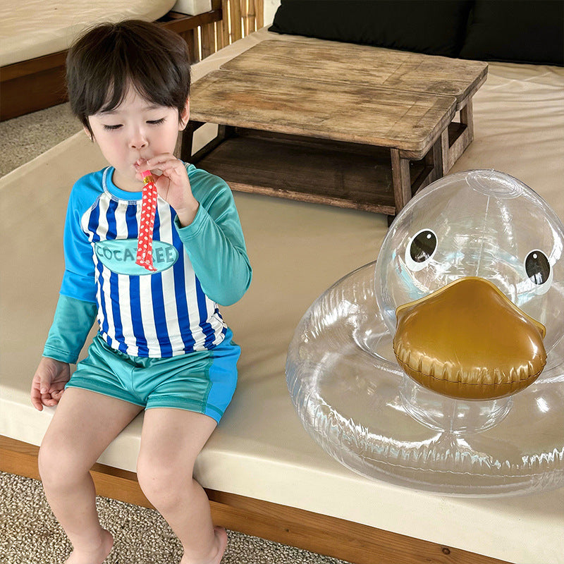 【85-155】ストライプ長袖セパレートスイムウェア