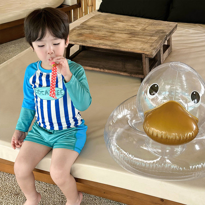 【85-155】ストライプ長袖セパレートスイムウェア