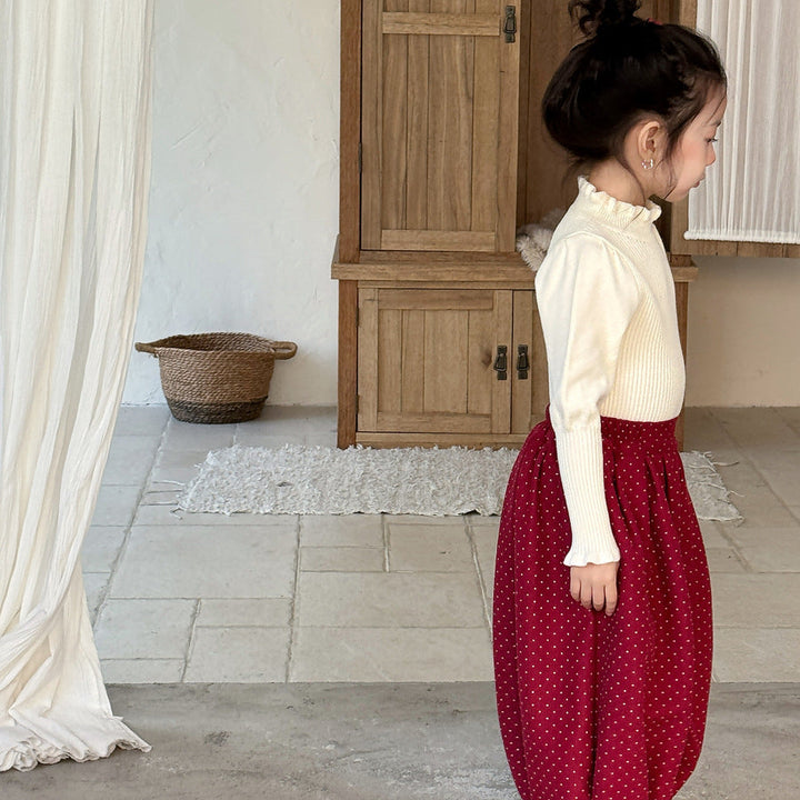 【90-150】パフスリーブハイネックセーター