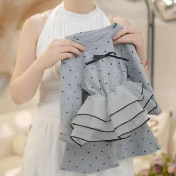 【90-140】チュールヘムドット柄セットアップ