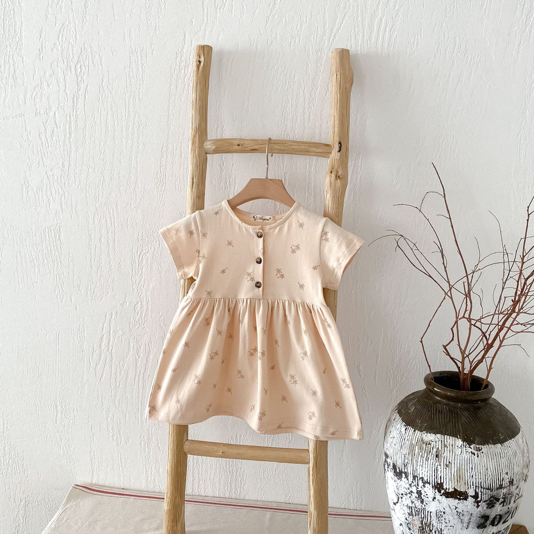 【80-130】パームツリー半袖ワンピース