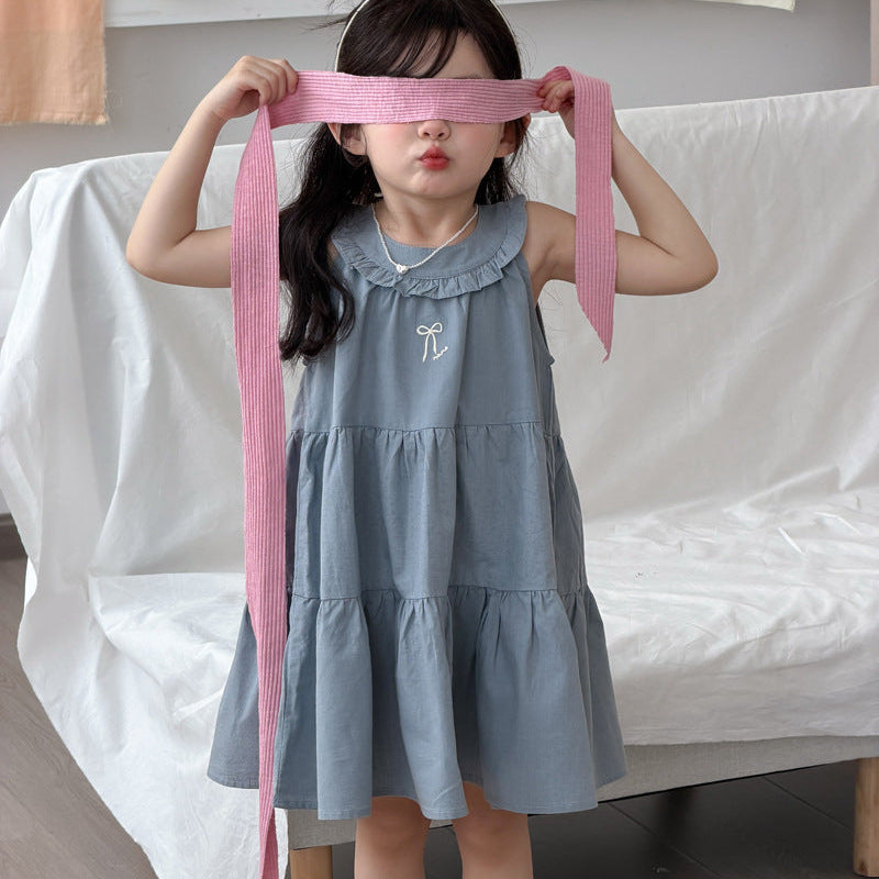 【90-140】ティアードノースリーブワンピース