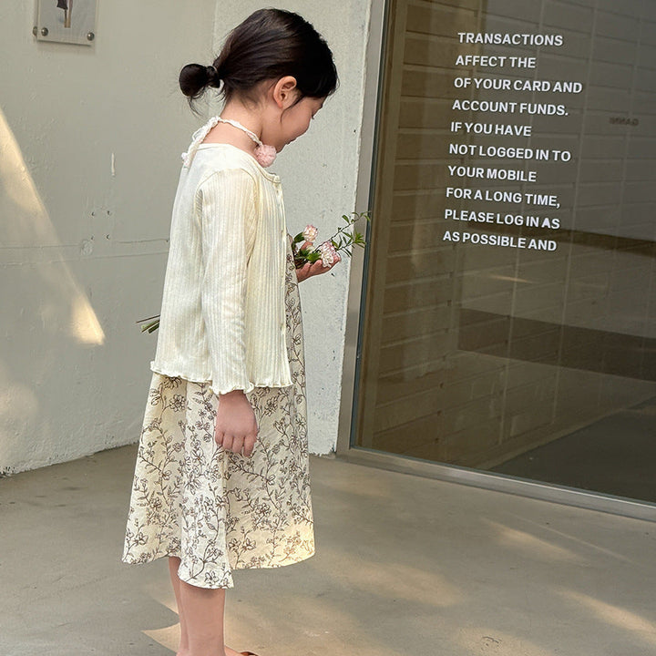 【100-150】ボタニカル柄キャミソールワンピース