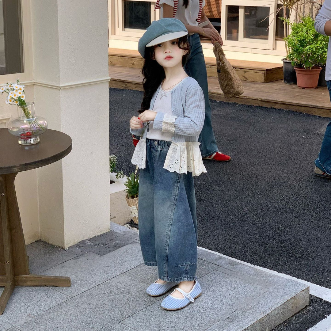 【90-140】レースデザインカーディガン