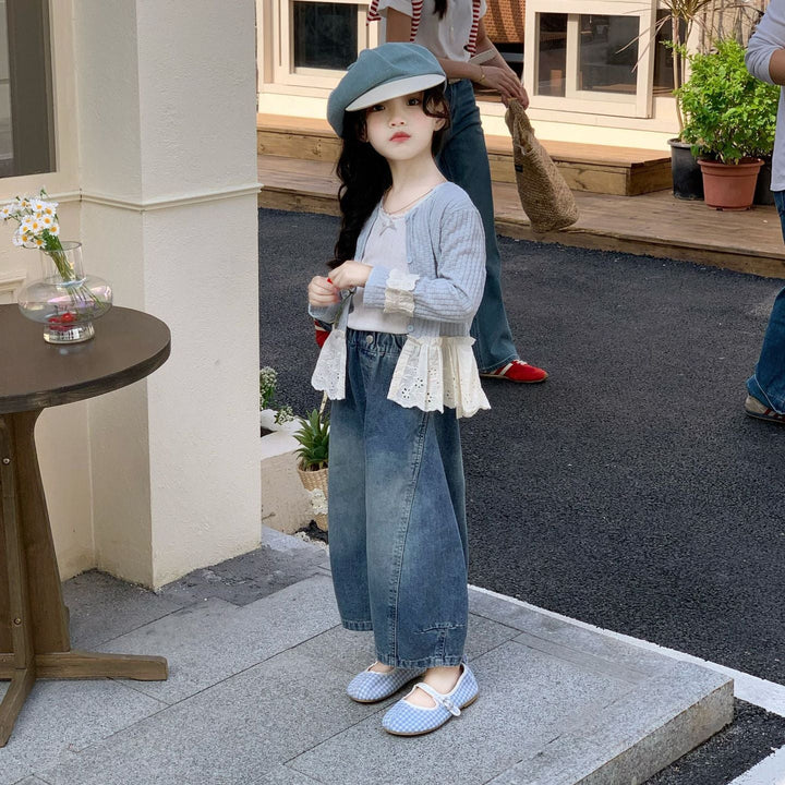 【90-140】レースデザインカーディガン