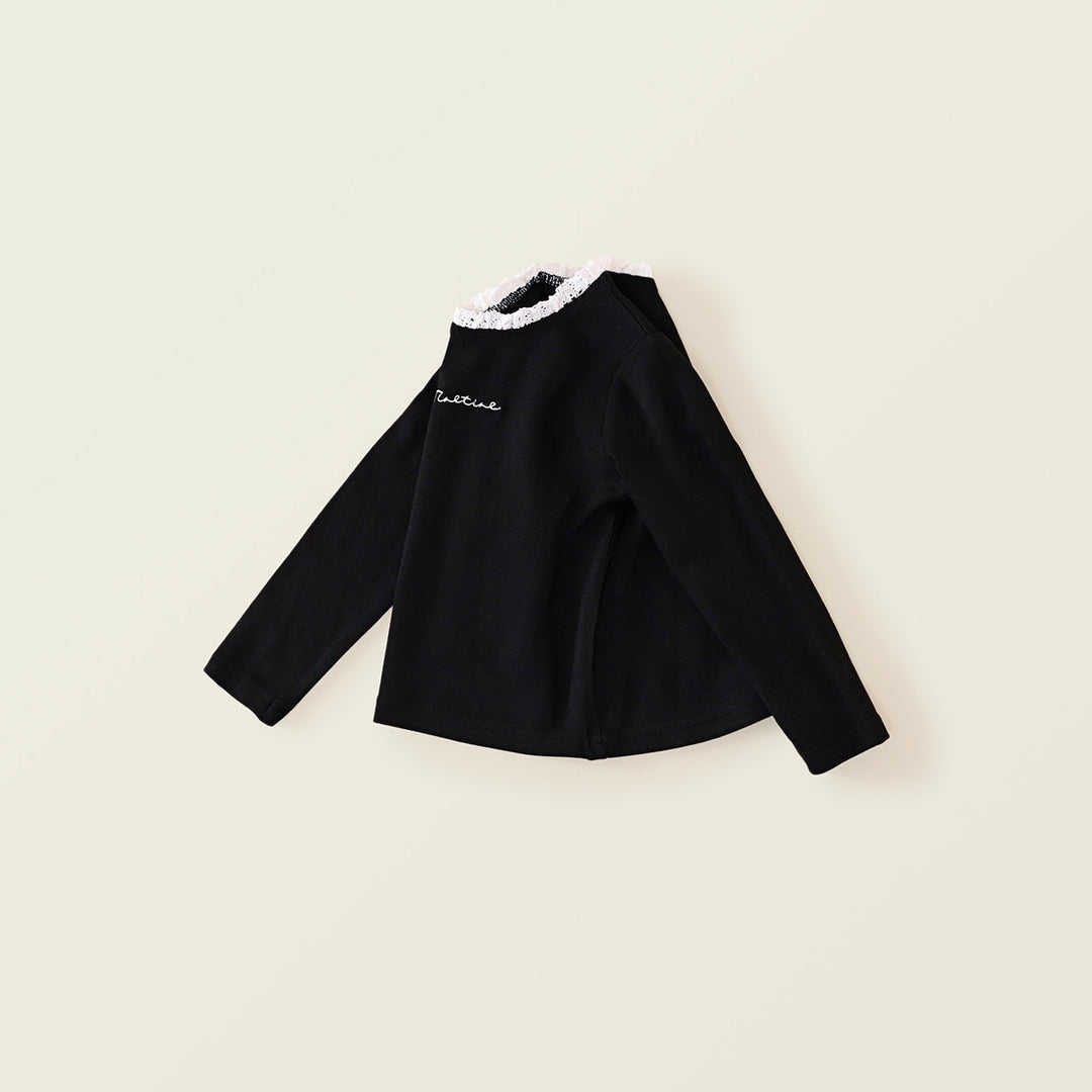 【90-140】首元レースロングTシャツ