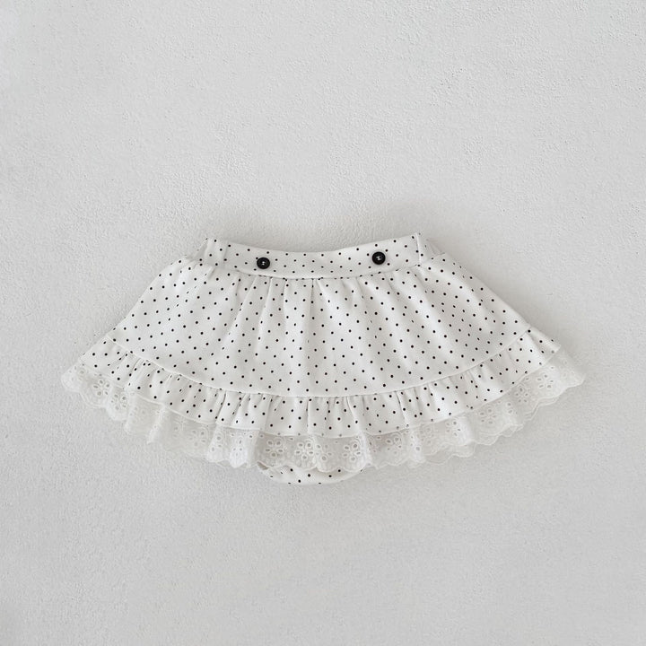 【73-110】フリルデザインドット柄セットアップ