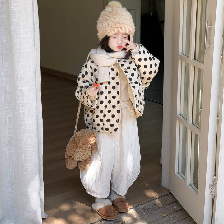 【90-140】Vネックドット柄ジャケット