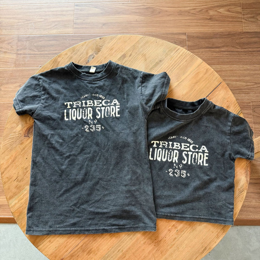 【80-150】ユーズド風ロゴデザインTシャツ