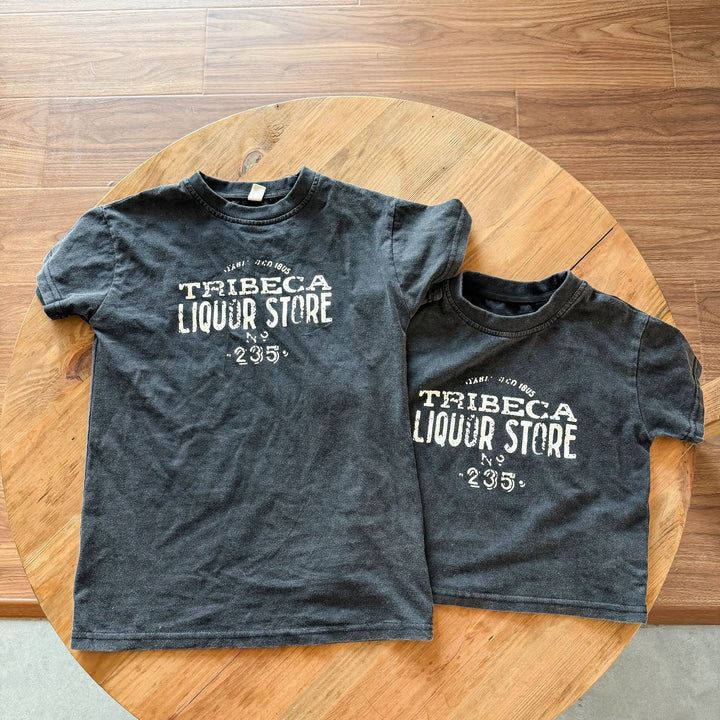 【80-150】ユーズド風ロゴデザインTシャツ