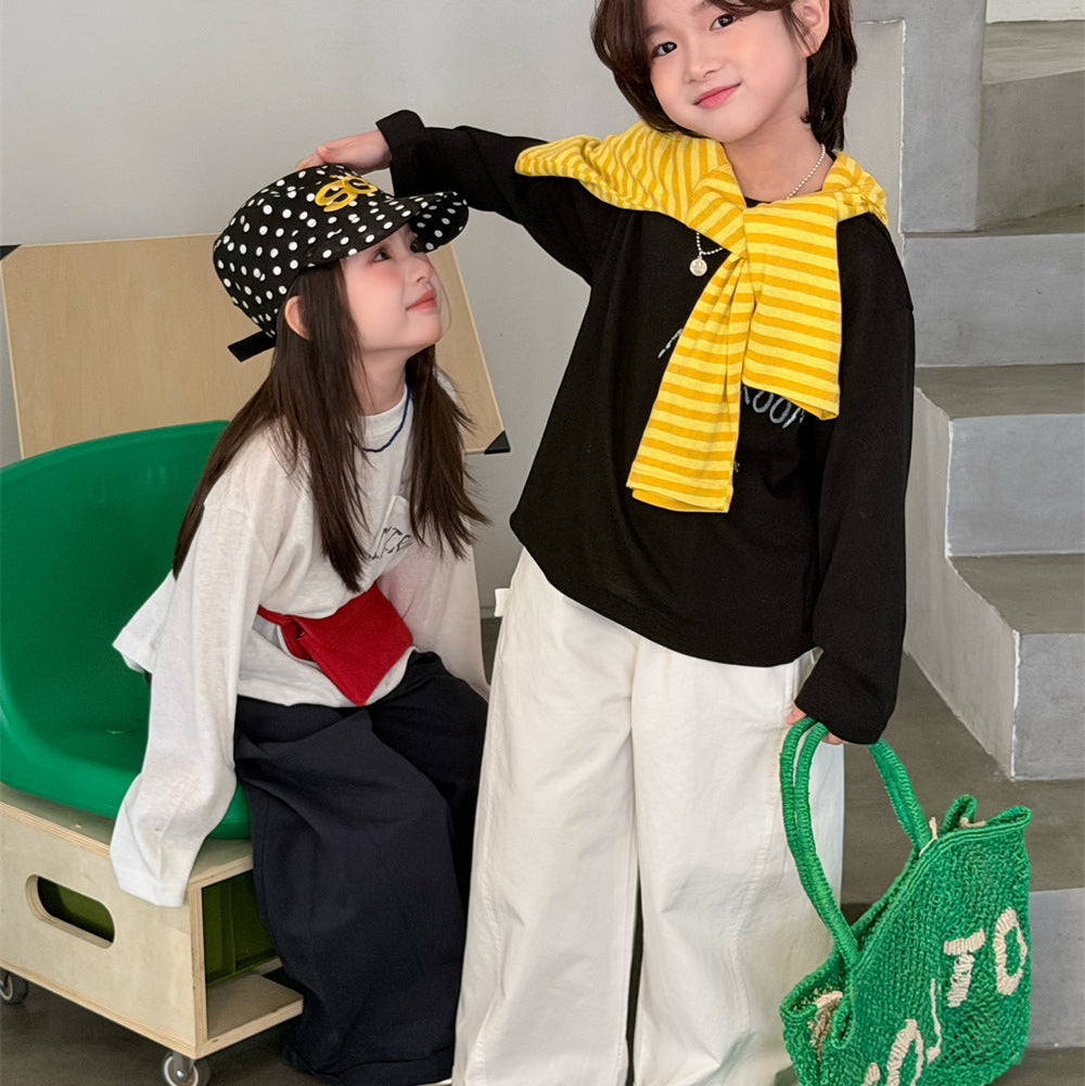 【90-150】英字デザインカジュアルロンT