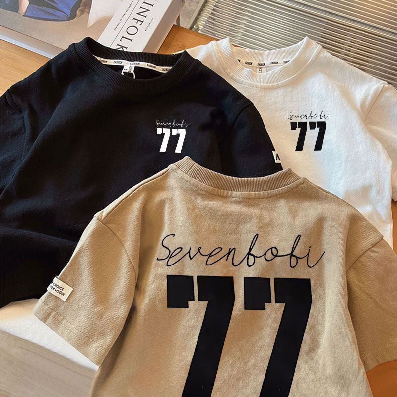 【90-140】77デザインTシャツ