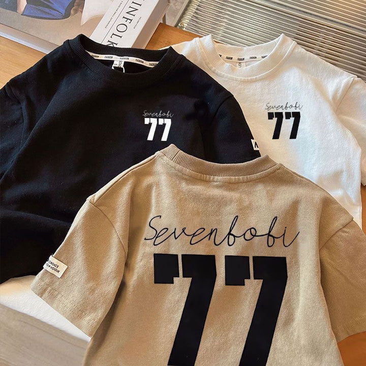 【90-140】77デザインTシャツ
