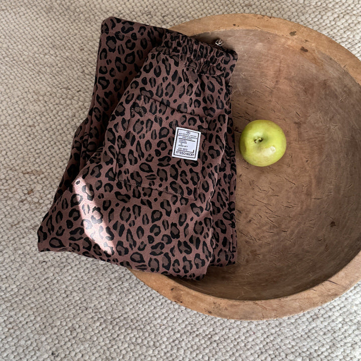 【90-150】レオパード柄リラックスパンツ