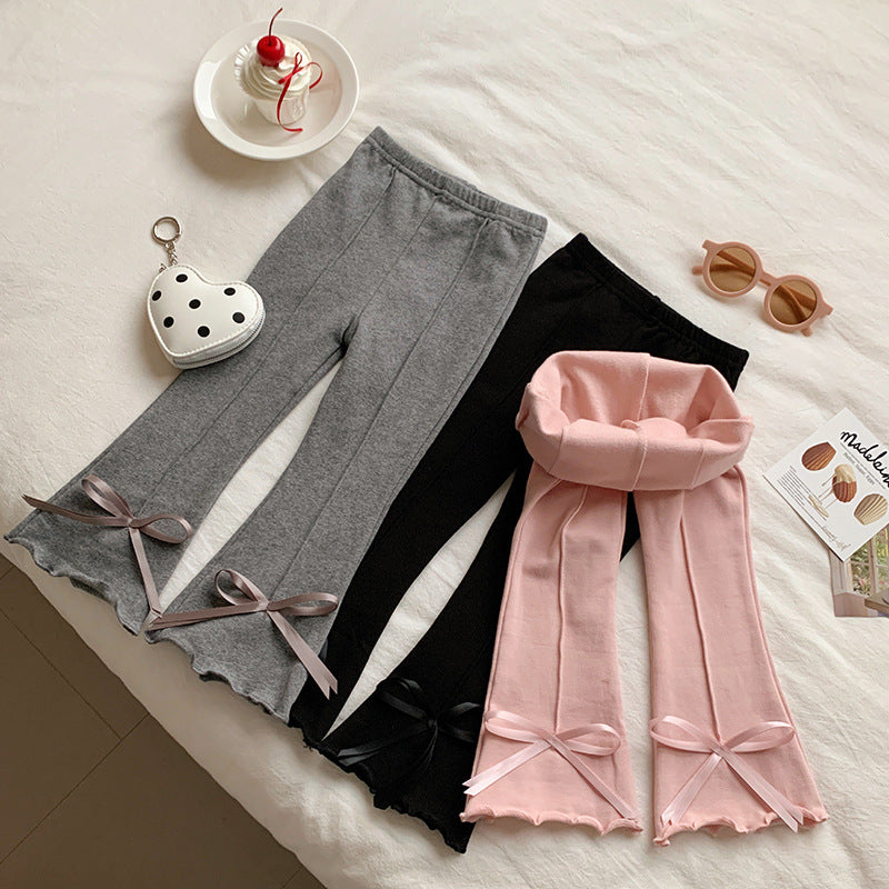 【90-150】裾リボンメロウフレアパンツ