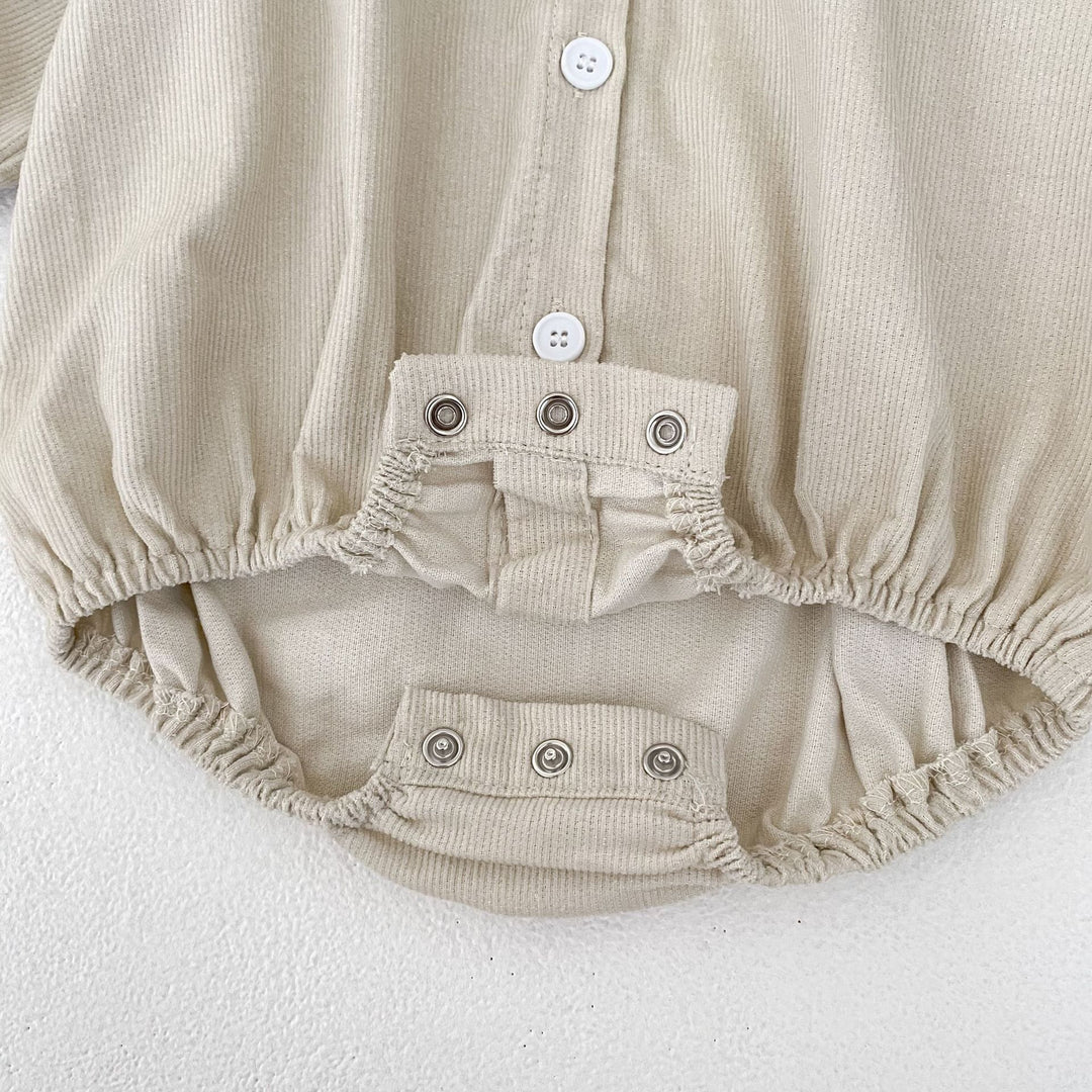 【73-90】袖刺繍長袖ロンパース