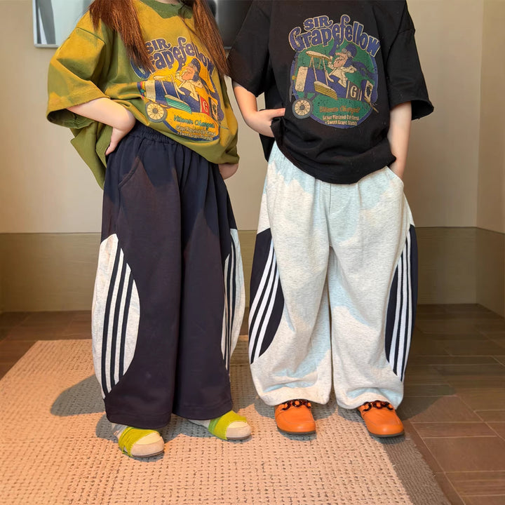 【90-150】サイドラインデザインカジュアルパンツ