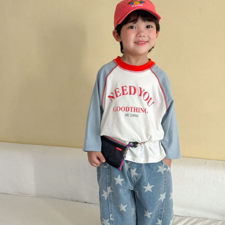 【80-150】NEED YOUラグランスリーブロンT