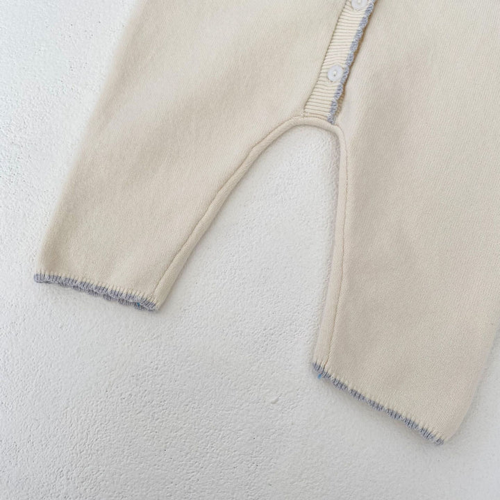 【73-90】リボンモチーフ長袖ロンパース