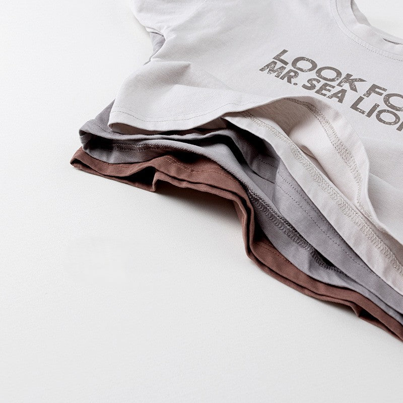 【80-130】ロゴデザイン長袖Tシャツ