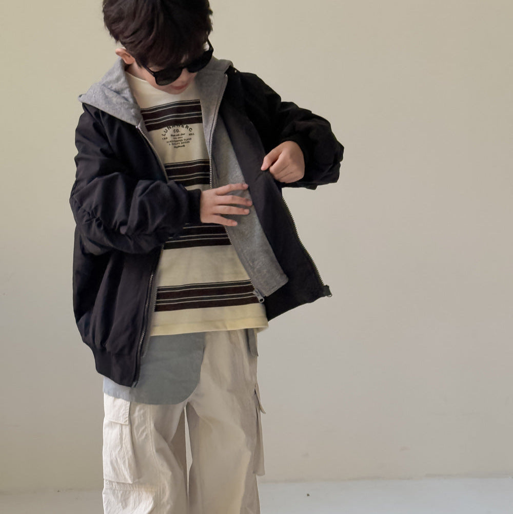 【90-150】フード付きレイヤード風ジャケット