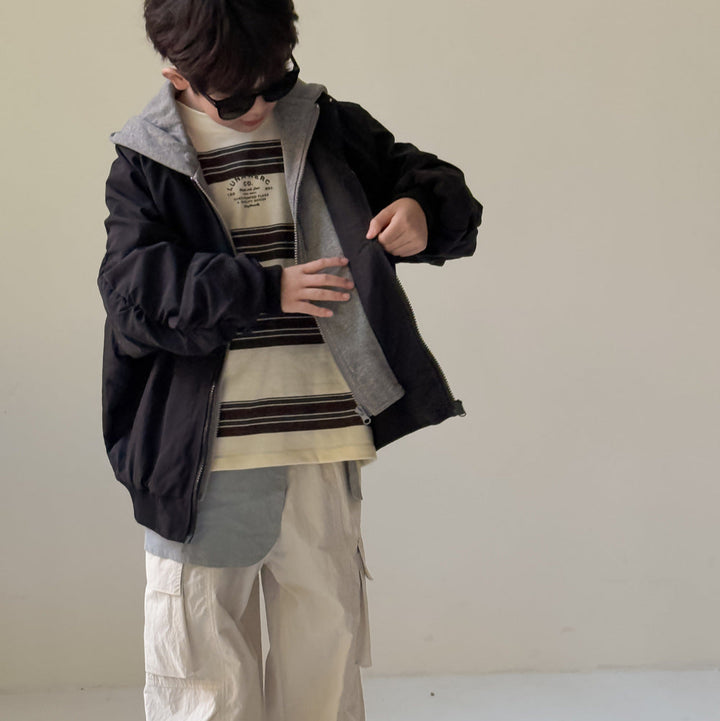 【90-150】フード付きレイヤード風ジャケット