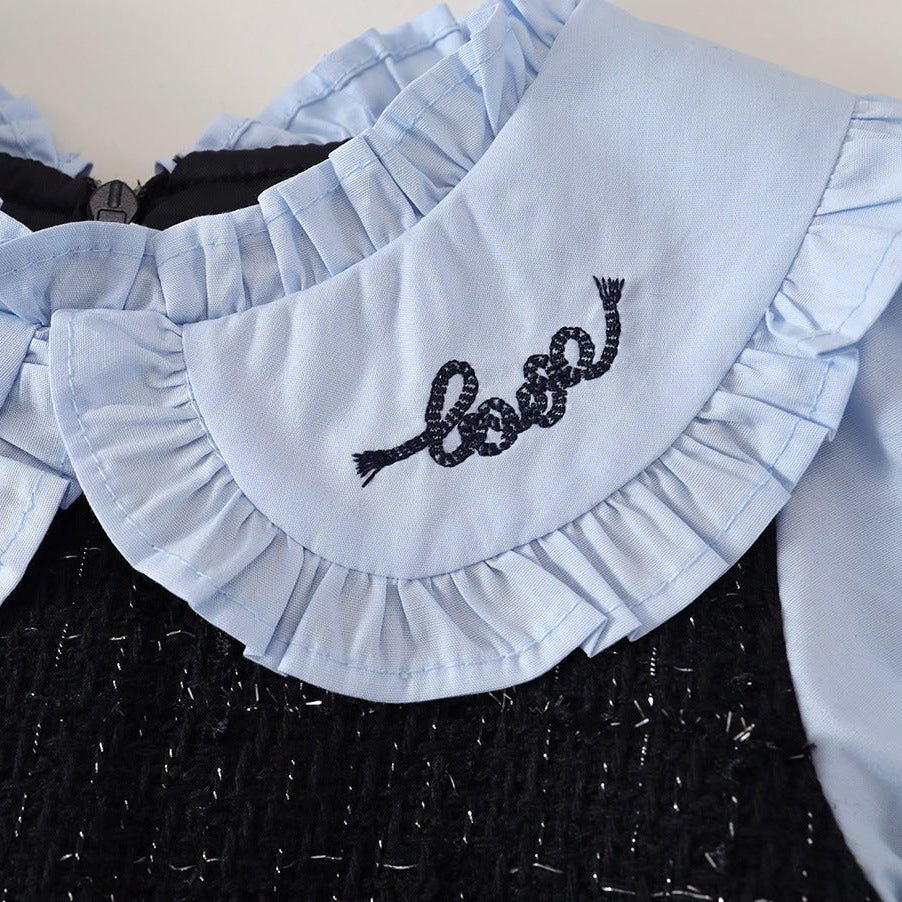 【90-140】ブラウスレイヤード風ワンピース