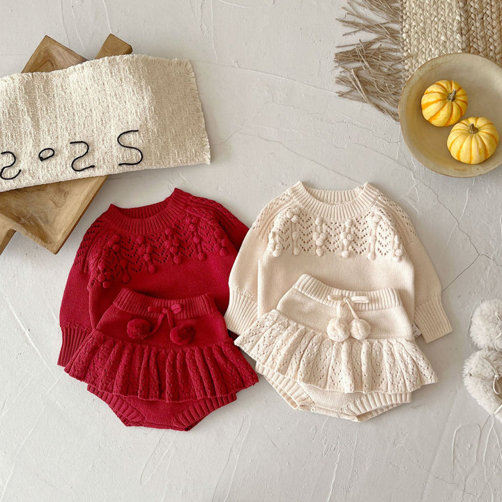 【73-100】かぎ編みポンポンセーター