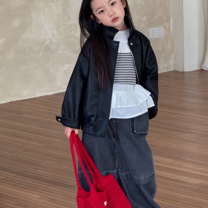 【90-150】カットオフストレートデニムパンツ