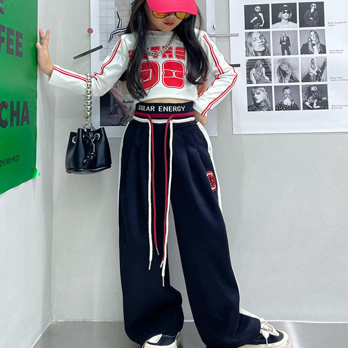 【110-150】ウエストデザインロングパンツ