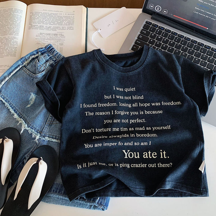 【90-140】ロゴデザインTシャツ