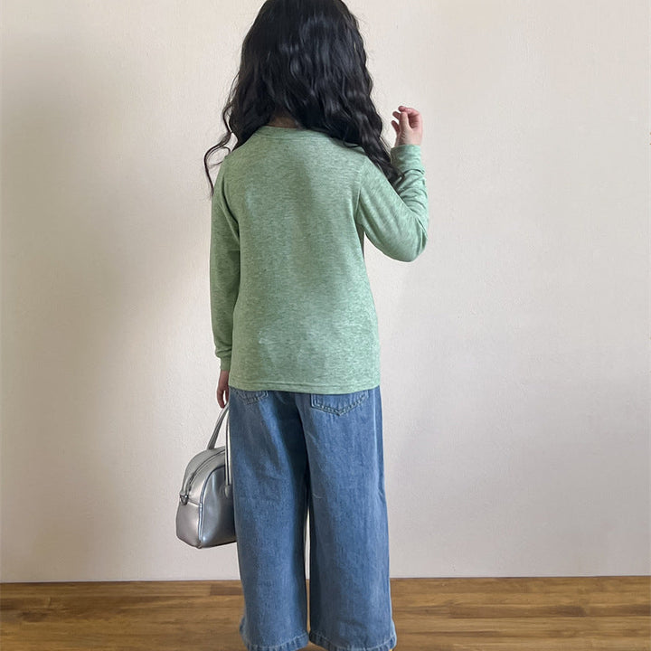 【90-140】ストレートデニムパンツ