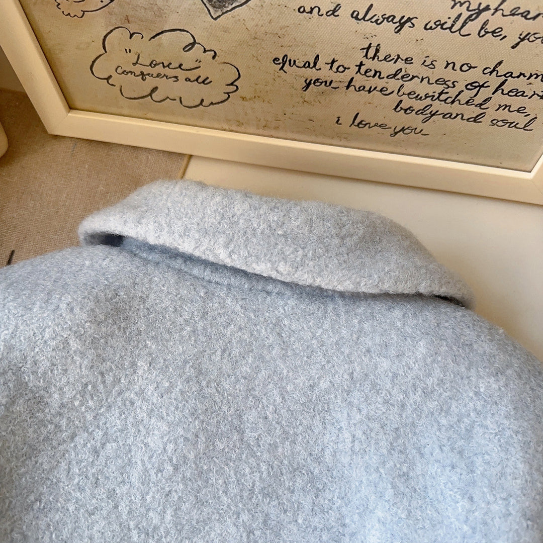 【90-140】マフラー×ラウンドカラーショートコートセット