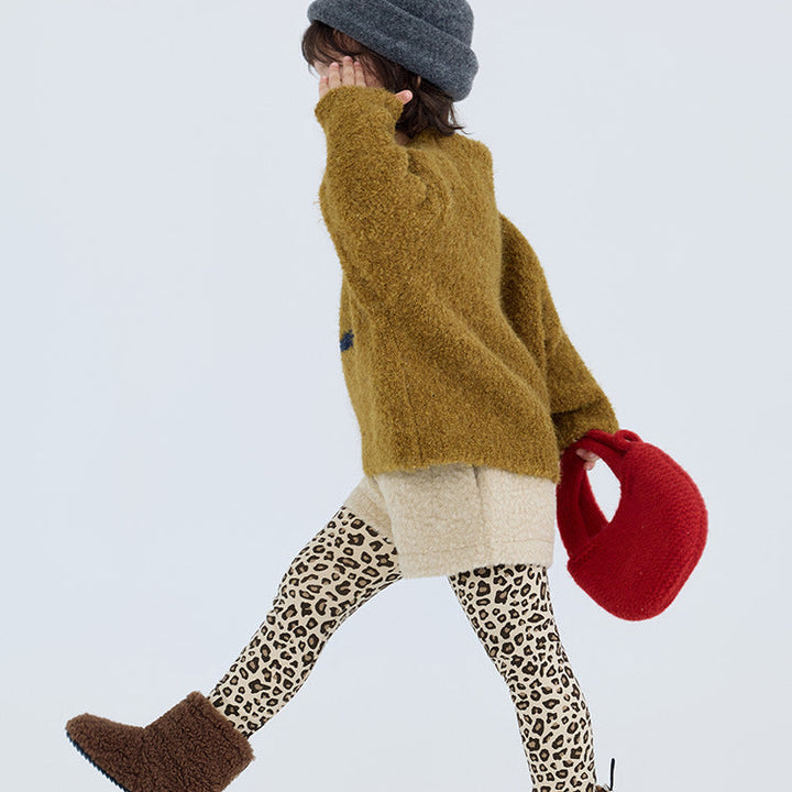 【90-150】レオパード柄あったかレギンス