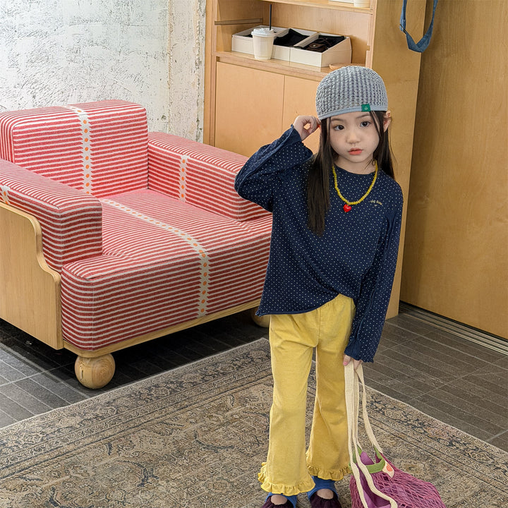 【80-130】フリルヘムロングパンツ