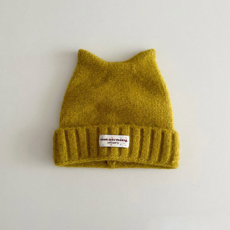 【48-52cm】ねこ耳あったかニット帽