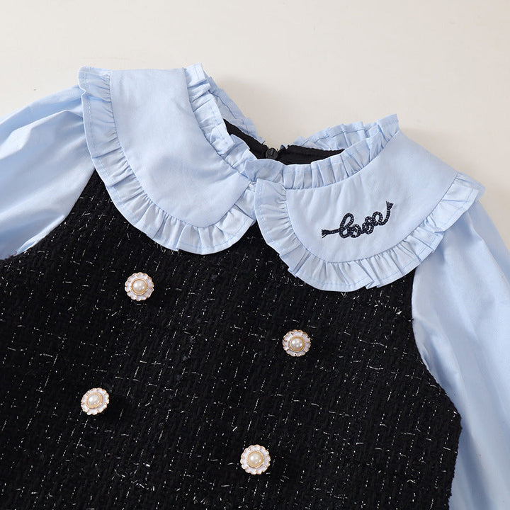 【90-140】ブラウスレイヤード風ワンピース