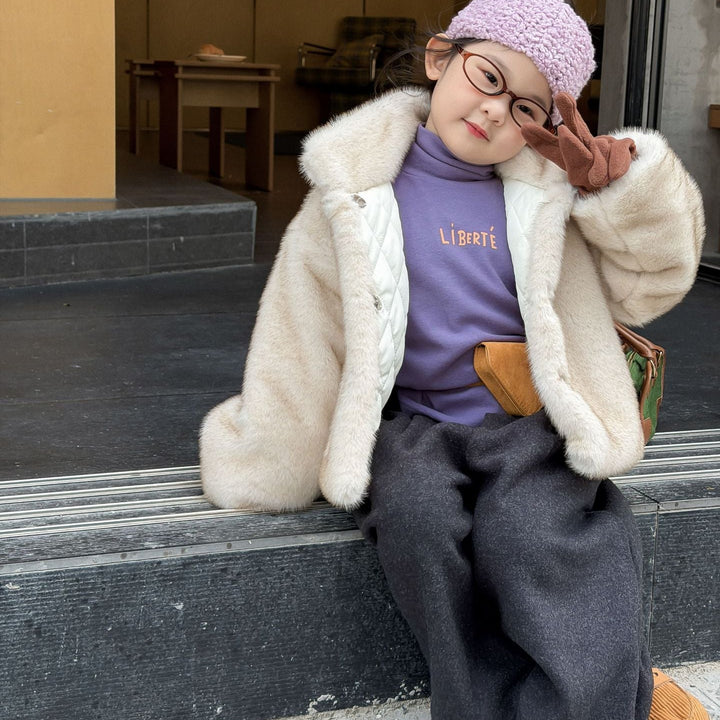 【90-140】スタンドカラーフェイクファージャケット