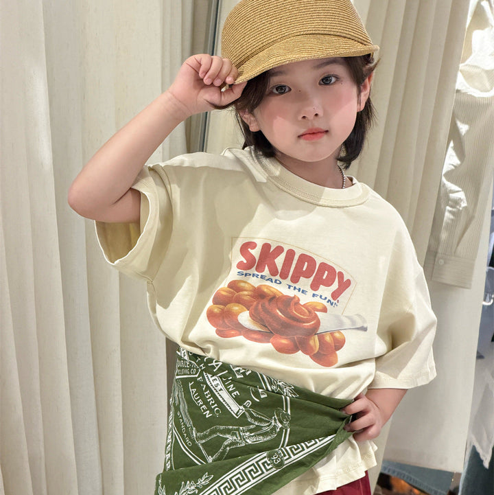 【90-150】フロントプリントTシャツ