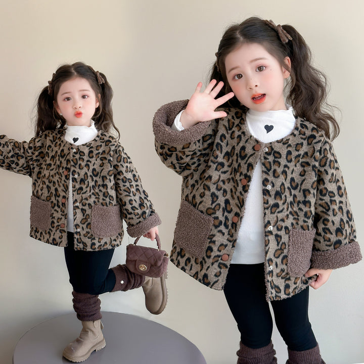 【90-140】裏ボアレオパード柄ジャケット