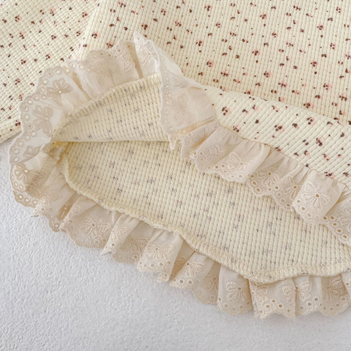 【73-110】レースヘムワッフルセットアップ