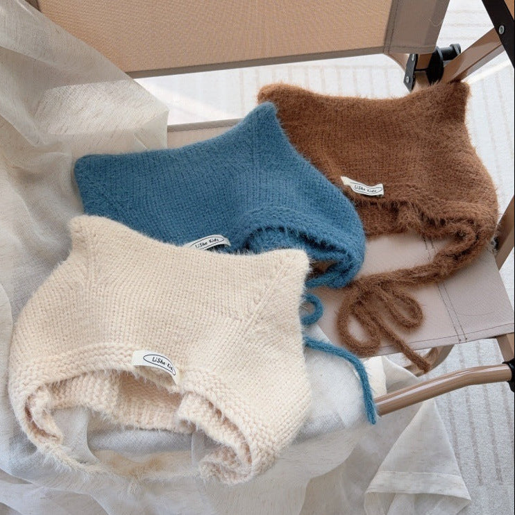【48-52cm】あご紐付きねこ耳ニット帽