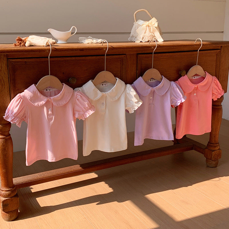 【90-140】パフスリーブポロシャツ